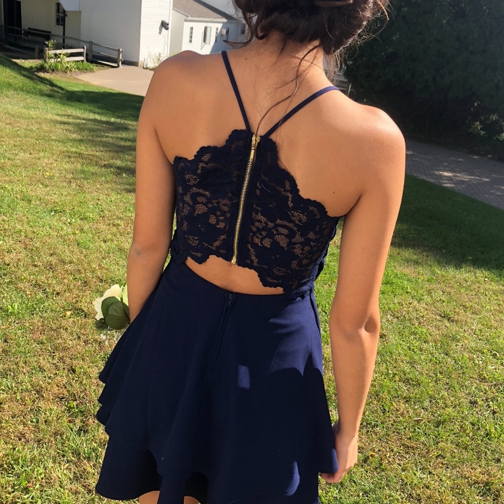 navy blue homecoming dress